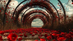 玫瑰红森系主题场景