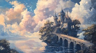 梦幻城堡插画