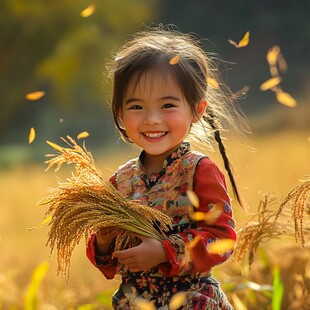 稻谷丰收姐弟情深