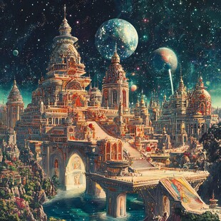 星月河幻想插画