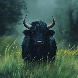 野牦牛插画