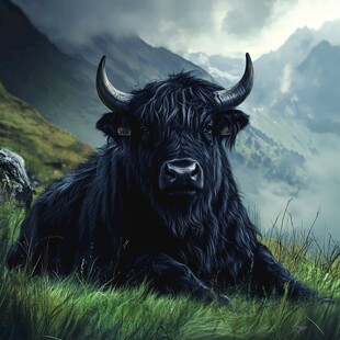 野牦牛插画