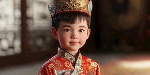 喜庆掌柜小男孩