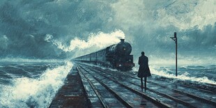 离别的车站绘画