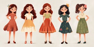 卡通女生形象设计
