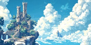 动漫中童话中的白云