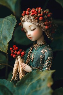 摘果实的陶瓷少女