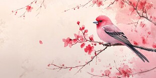 唯美花鸟背景