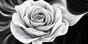 抽象玫瑰黑白灰