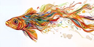 金鱼抽象图