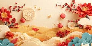 剪纸风背景