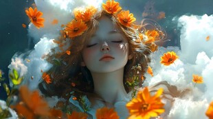 唯美少女与花系列