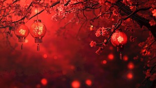 灯笼梅花背景图