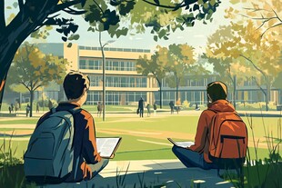 校园场景插画