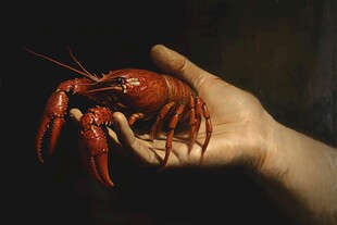 写实小龙虾手绘