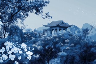 爱晚亭插画