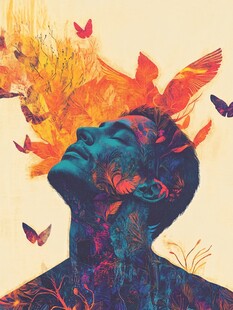 梦幻人物创意插画