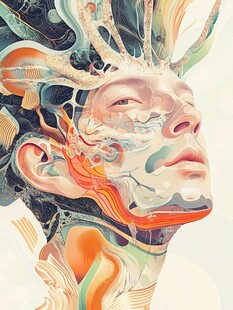 扭曲人像插画