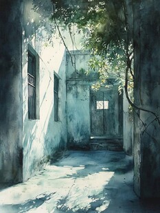 斜阳照巷道