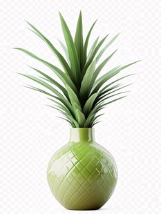 绿色植物花瓶素材设计