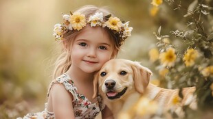 怡然自得的小女孩壁纸