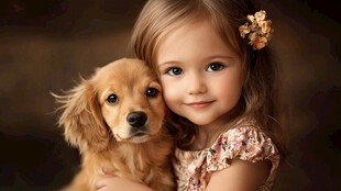 怡然自得的小女孩壁纸