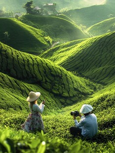 浪漫茶园风光