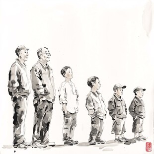 社区水墨人物漫画