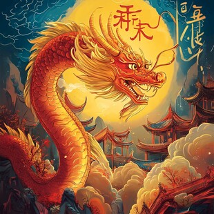 龙年文创插画