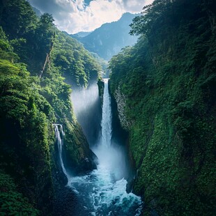 自然风景飞瀑