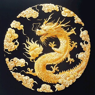 金绘圆龙
