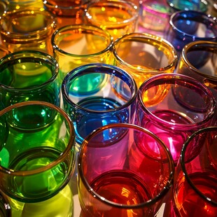 五彩玻璃杯