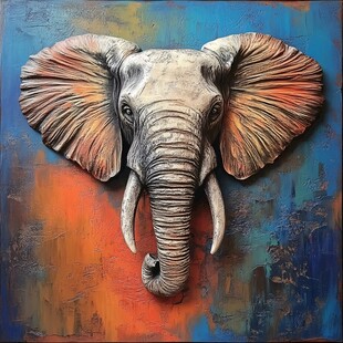 立体感大象壁画