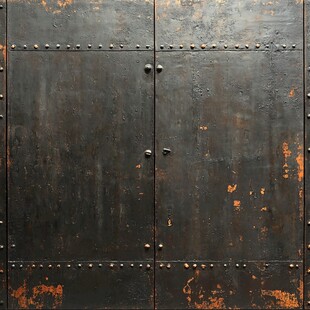 生锈铁门素材