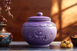 宫廷紫砂盖罐