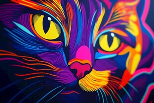 手绘猫头创意装饰挂画