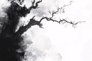 意境水墨古树