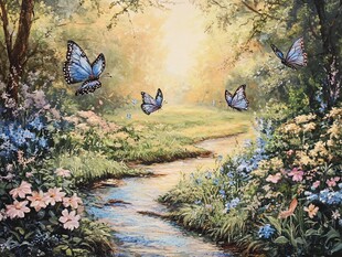 油画装饰画蝴蝶