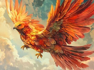 火凤凰插画