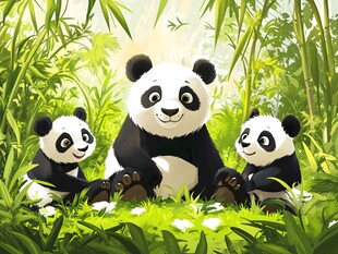 熊猫动漫素材