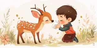 儿童插画小鹿
