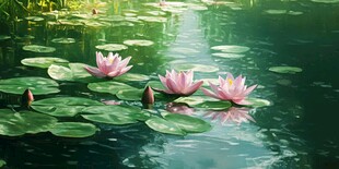唯美意境睡莲
