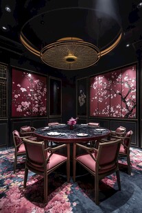 红黄调中式包厢