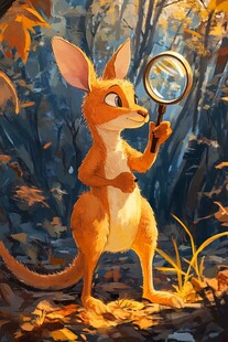 拳击袋鼠童话儿童插画