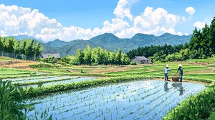 高清农耕插画