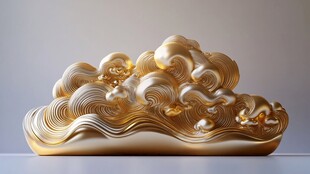 金色云纹浮雕