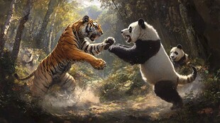 打架的大熊猫