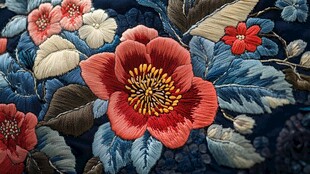 提花绸女褂局部