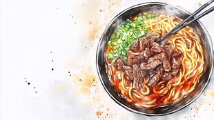 牛肉面插画