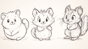 松鼠线稿